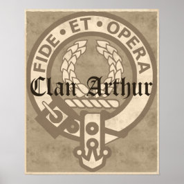 Clan Arthur Wappen Abzeichen Sepia Poster