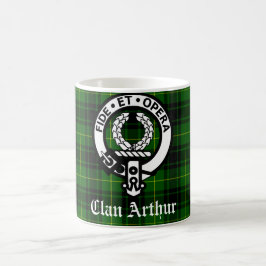 Clan Arthur Wappen Abzeichen & Tartan Kaffeetasse