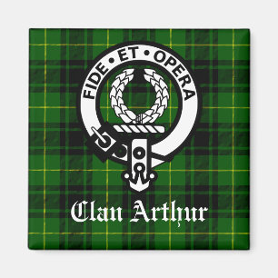 Clan Arthur Wappen & Tartan Magnet