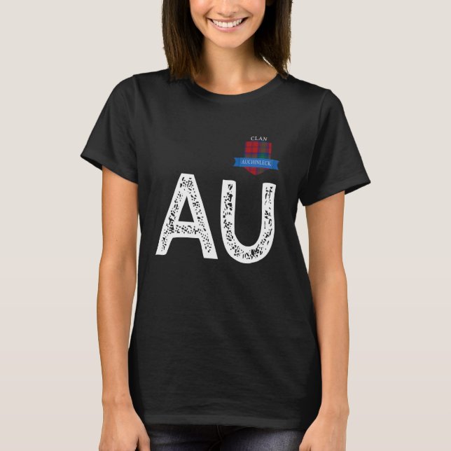 Clan Auchinleck A und Buchstaben U Familienmatchin T-Shirt (Vorderseite)