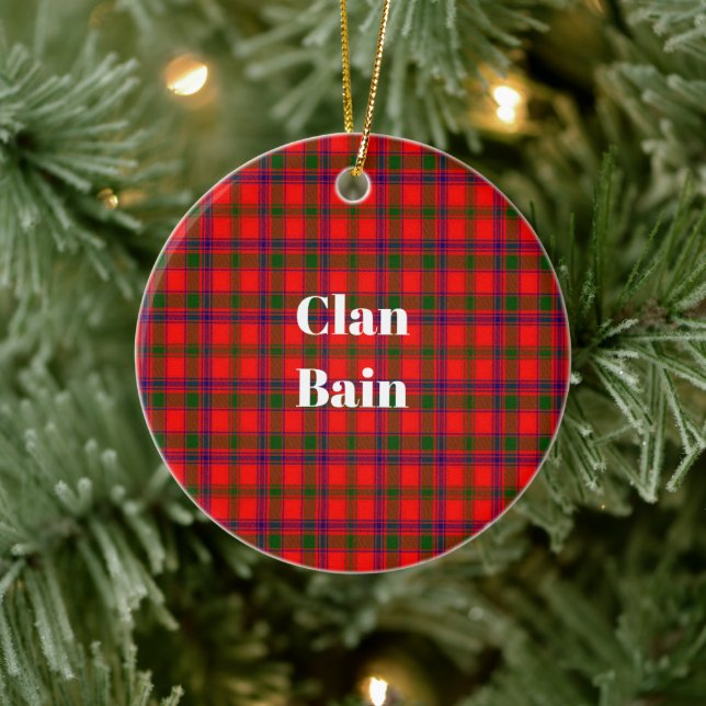 Clan Bain Tartan Keramik Ornament (Baum)