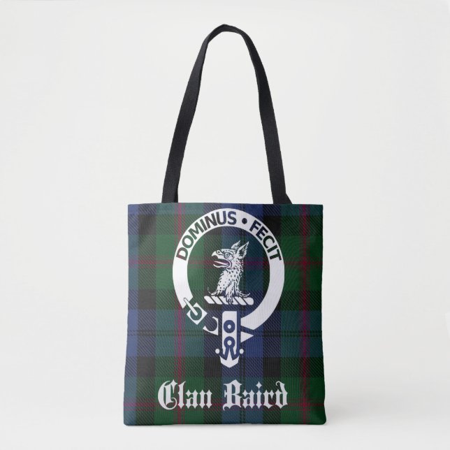 Clan Baird Tartan Crest Sac fourre-tout (Devant)