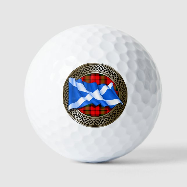 Clan Baird Tartan Knot & Flag Golfball (Vorderseite)