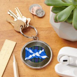 Clan Baird Tartan Knoten und Flagge Schlüsselanhänger