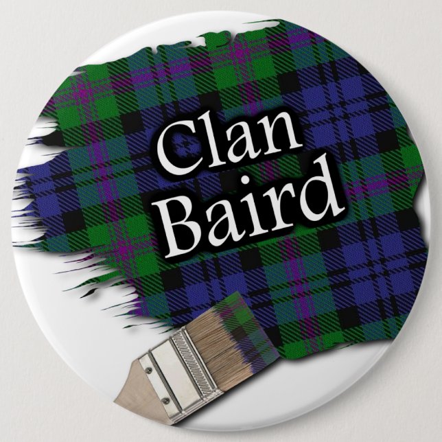 Clan Baird Tartan Paint Brush Button (Vorderseite)