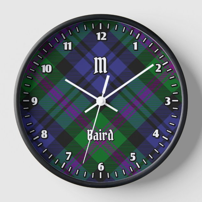 Clan Baird Tartan Uhr (Vorderseite)