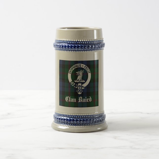 Clan Baird Wappen Abzeichen & Tartan Bierglas (Mittel)