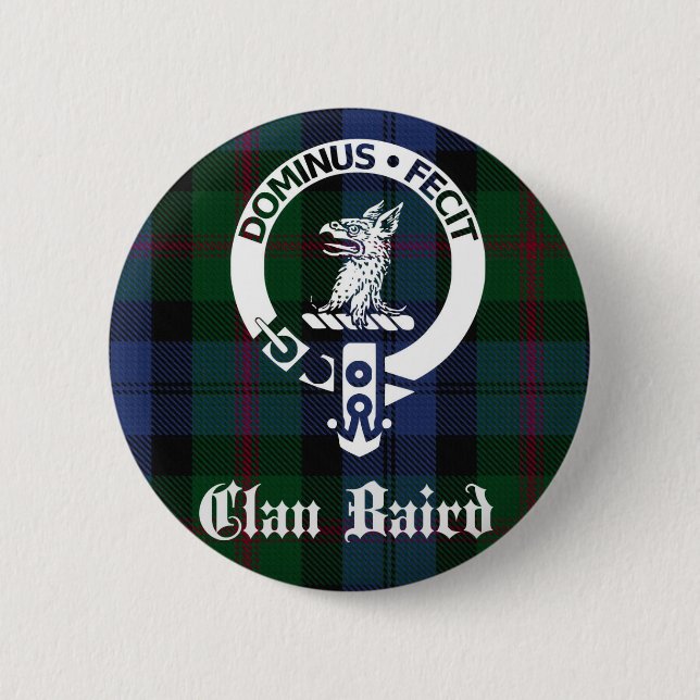 Clan Baird Wappen Tartan Button (Vorderseite)