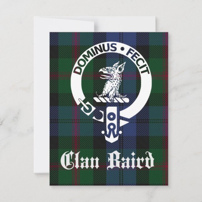Clan Baird Wappen Tartan Greeting Karte (Vorderseite)