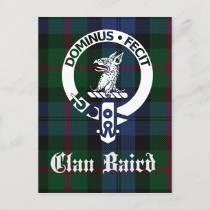 Clan Baird Wappen Tartan Postkarte