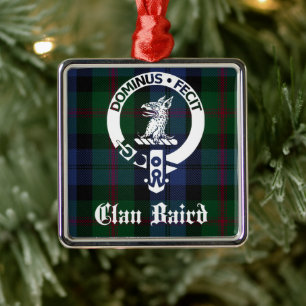 Clan Baird Wappen Tartan Silbernes Ornament