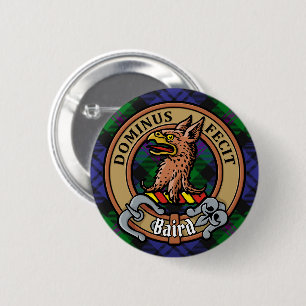 Clan Baird Wappen über Tartan Button