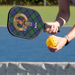 Clan Baird-Wappen über Tartan Pickleball Schläger