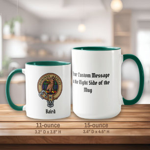 Clan Baird Wappen über Tartan Tasse