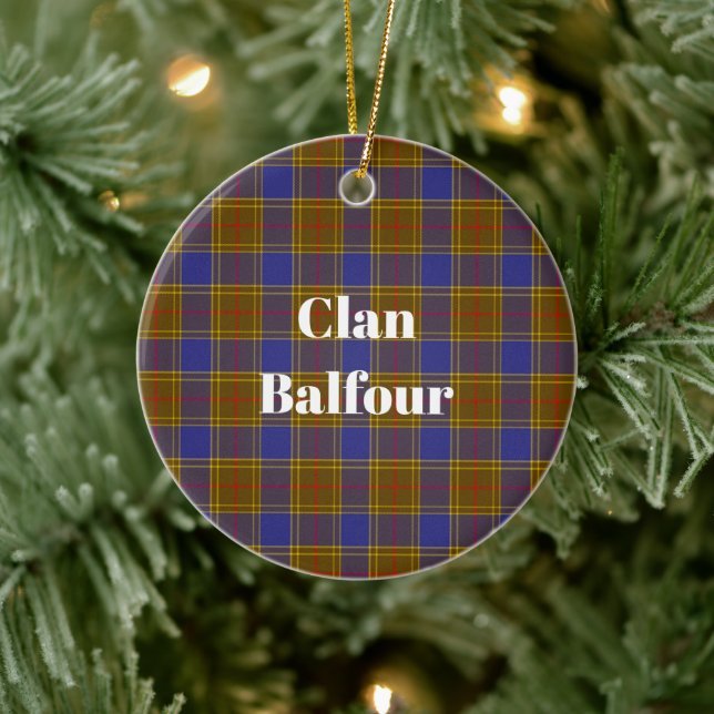 Clan Balfour Modern Tartan Keramik Ornament (Baum)