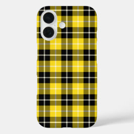Clan Barclay Tartan Gelb und Schwarz Kariert iPhone 16 Hülle
