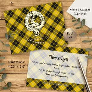Clan Barclay-Wappen über Dress-Tartan Folie Einladungspostkarte