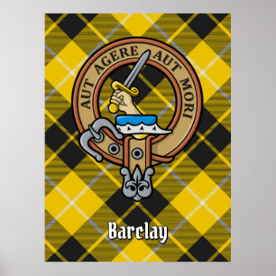 Clan Barclay-Wappen über Dress-Tartan Poster