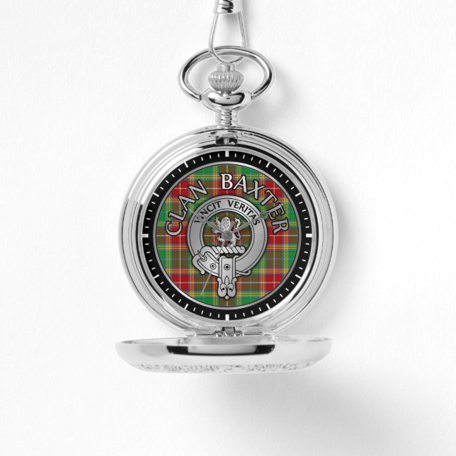 Clan Baxter Wappen & Tartan Armbanduhr (Vorderseite)