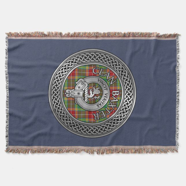Clan Baxter Wappen & Tartan Knot Decke (Vorderseite)