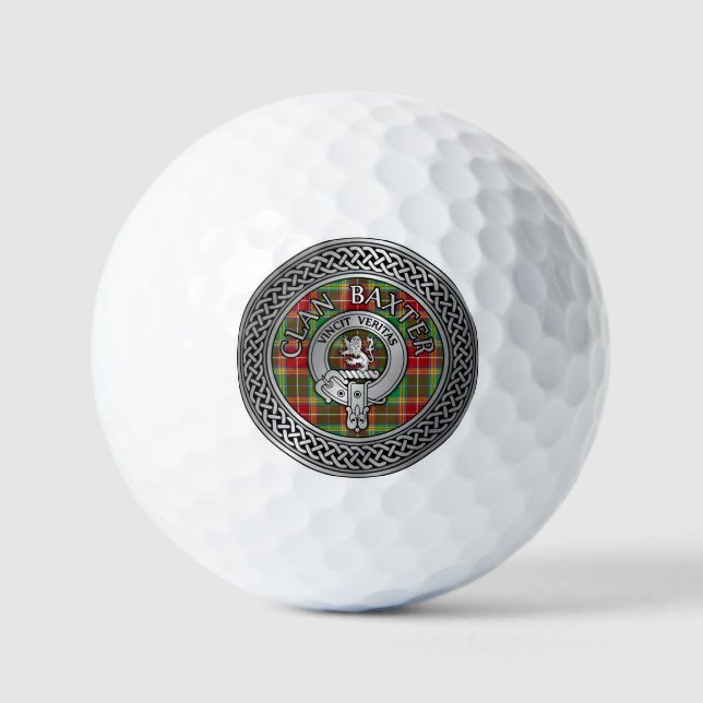 Clan Baxter Wappen & Tartan Knot Golfball (Vorderseite)