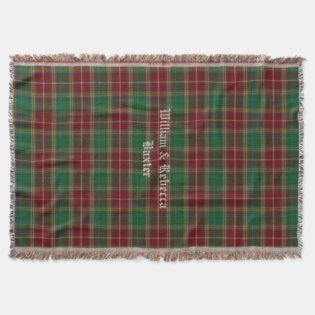 Clan-BaxterTartankarierte kundenspezifische Decke (Vorderseite)