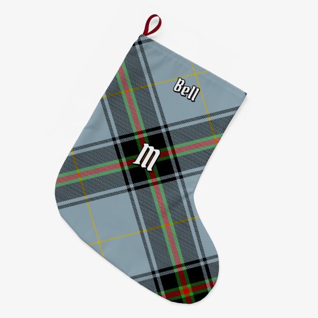 Clan Bell Tartan Großer Weihnachtsstrumpf (Vorderansicht (hängend))