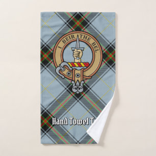 Clan Bell Wappen über Tartan Badhandtuch Set