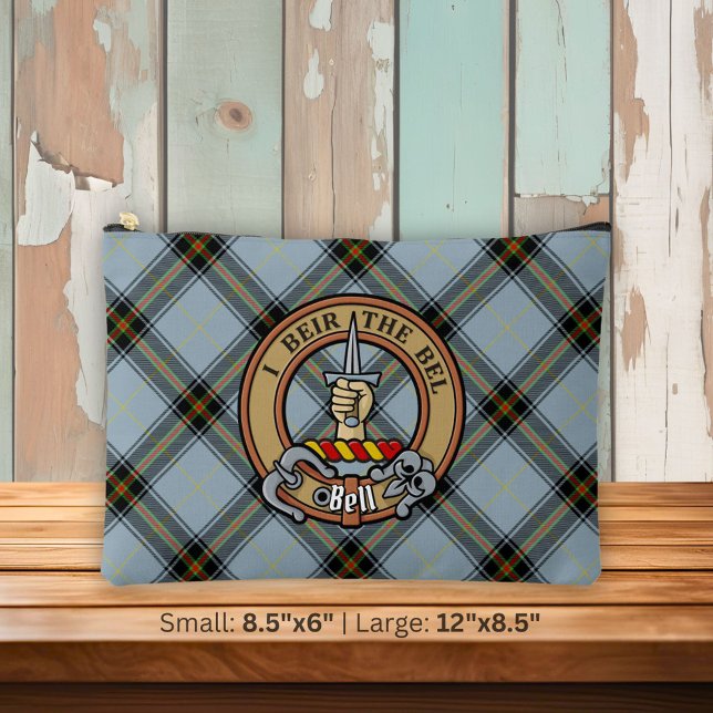 Clan Bell Wappen über Tartan Zubehörtasche (Von Creator hochgeladen)