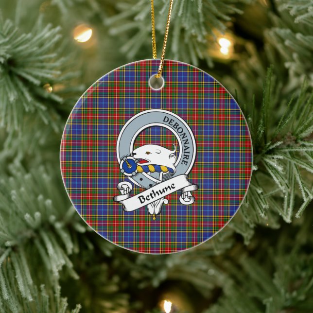 Clan Bethune Abzeichen Tartan Kariert Keramik Ornament (Baum)