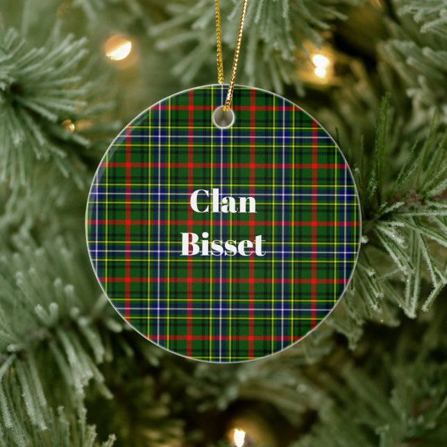 Clan Bisset Pattern Tartan Keramik Ornament (Baum)