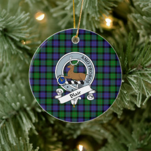Clan Blair Abzeichen Tartan Kariert Keramik Ornament