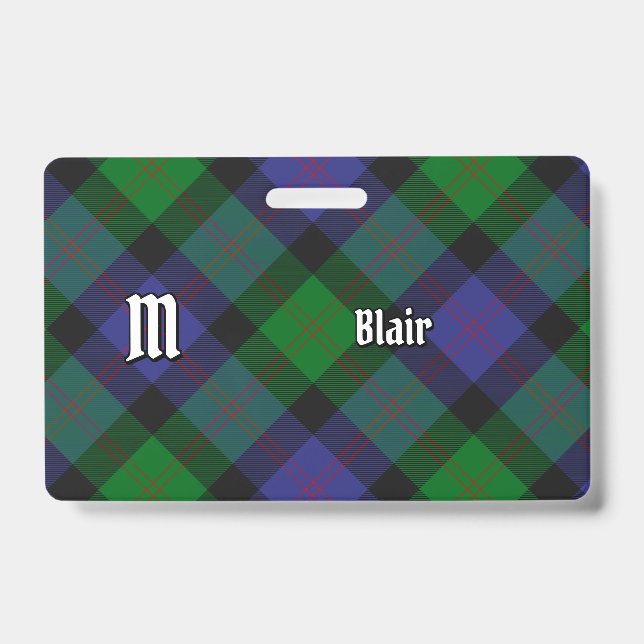 Clan Blair Tartan Abzeichen Ausweis (Front)