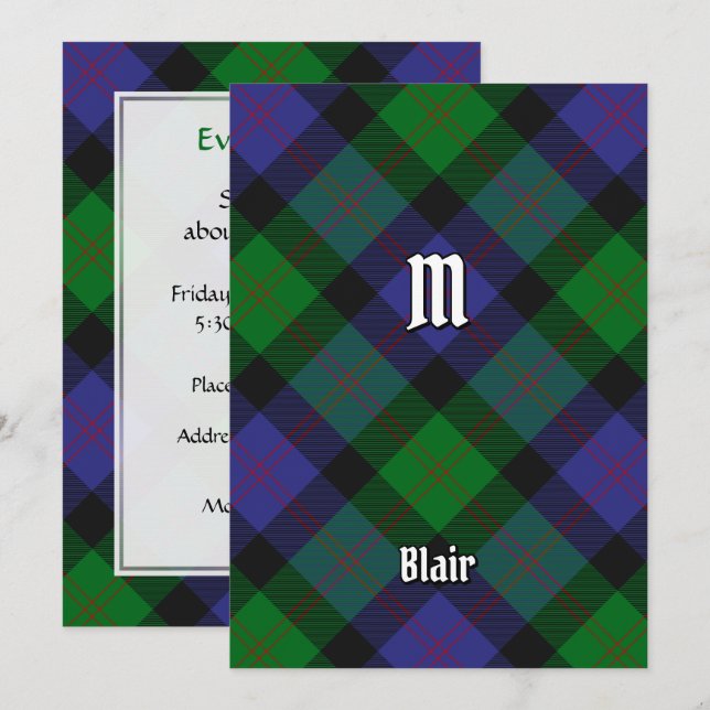 Clan Blair Tartan Einladung (Vorne/Hinten)