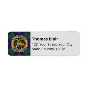 Clan Blair Tartan Étiquette