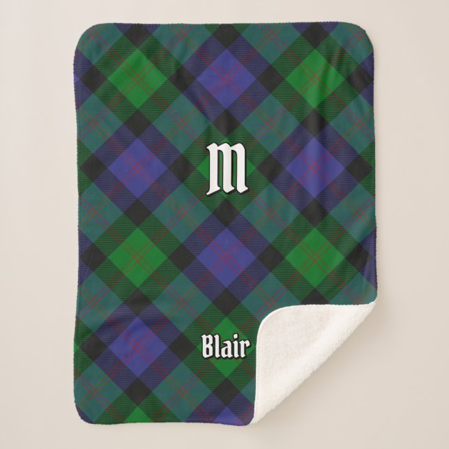 Clan Blair Tartan Sherpa Blanket Sherpadecke (Vorderseite)