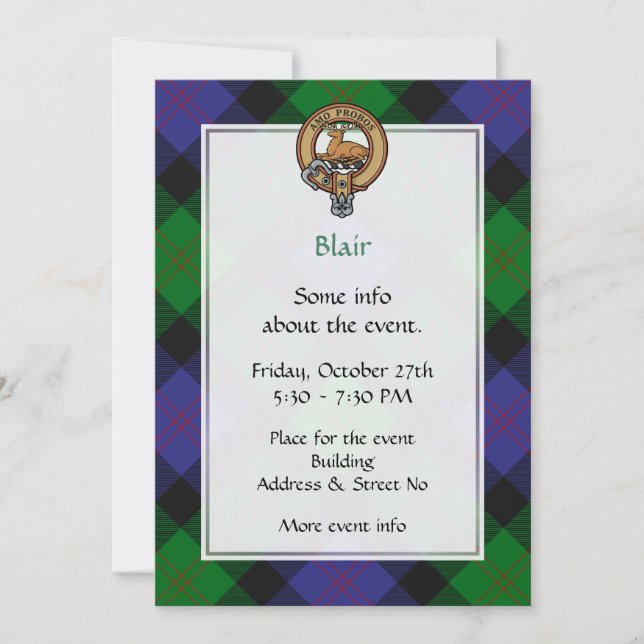 Clan Blair Wappen Einladung (Vorderseite)