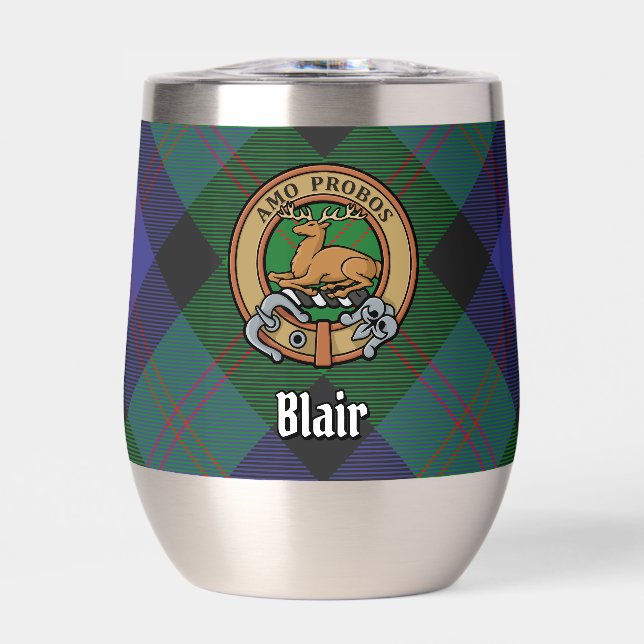 Clan Blair Wappen über Tartan (Vorderseite)