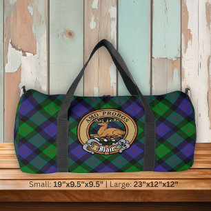 Clan Blair Wappen über Tartan Duffle Bag