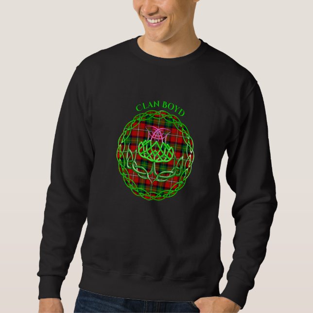 Clan Boyd Scottish Tartan Celtic Thistle Sweatshirt (Vorderseite)