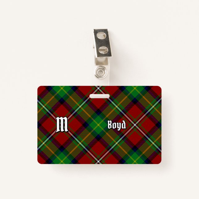 Clan Boyd Tartan Ausweis (Vorderseite mit Klammer)
