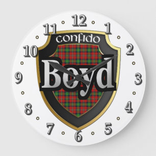 Clan Boyd Tartan Scottish Dream Clock Große Wanduhr