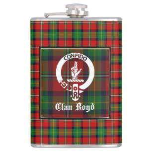 Clan Boyd Wappen Abzeichen & Tartan Flachmann