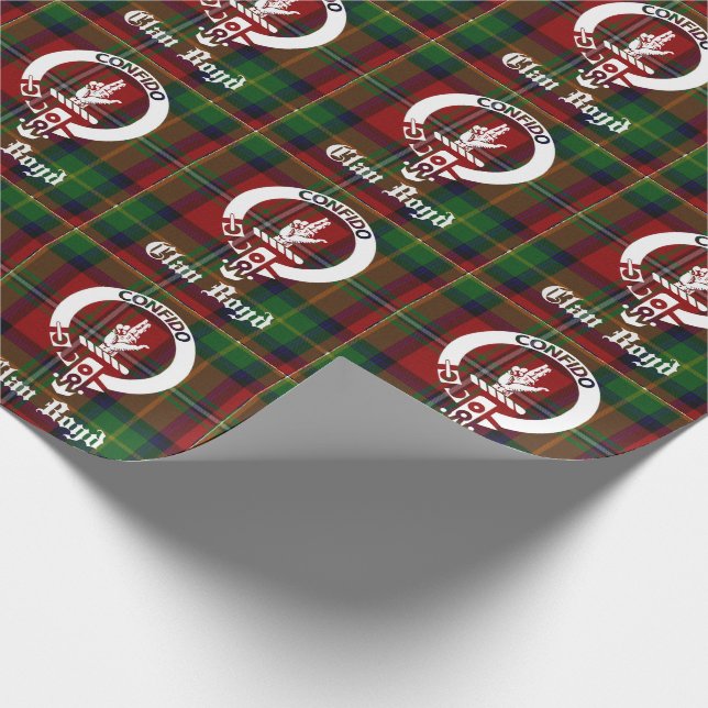 Clan Boyd Wappen Abzeichen & Tartan Geschenkpapier (Ecke)