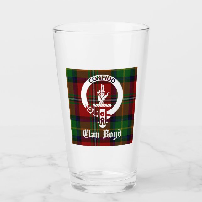 Clan Boyd Wappen Abzeichen & Tartan Glas (Vorderseite)