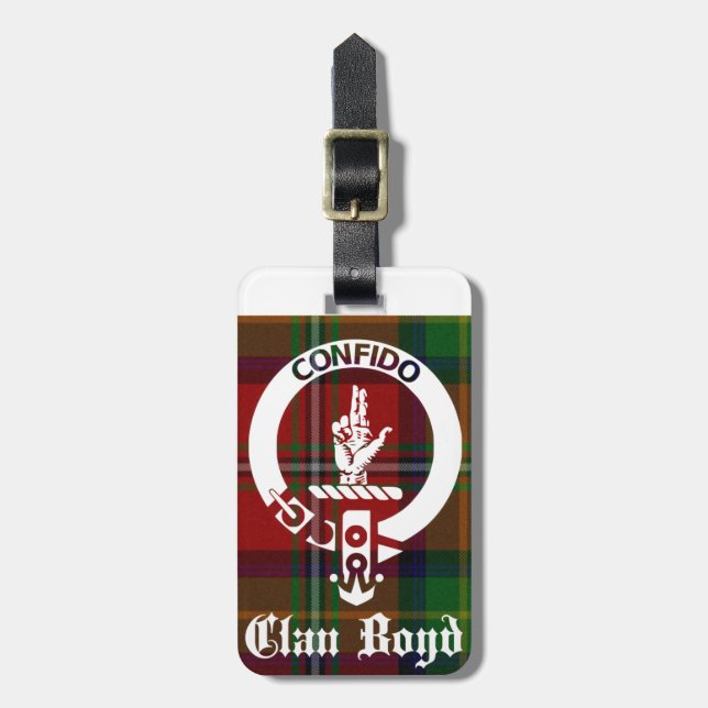 Clan Boyd Wappen Tartan Gepäckanhänger (Vorderseite vertikal)