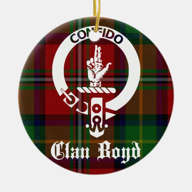 Clan Boyd Wappen Tartan Keramik Ornament (Vorne)