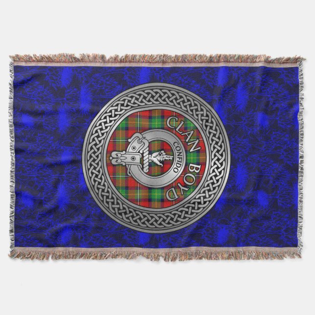 Clan Boyd Wappen & Tartan Knot Decke (Vorderseite)