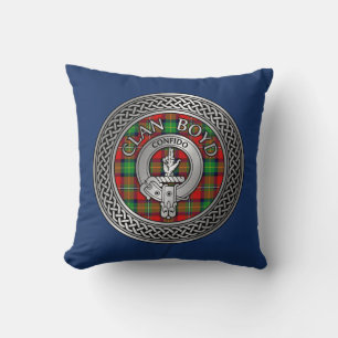 Clan Boyd Wappen & Tartan Knot Kissen