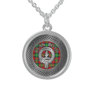 Clan Boyd Wappen & Tartan Knot Sterling Silberkette